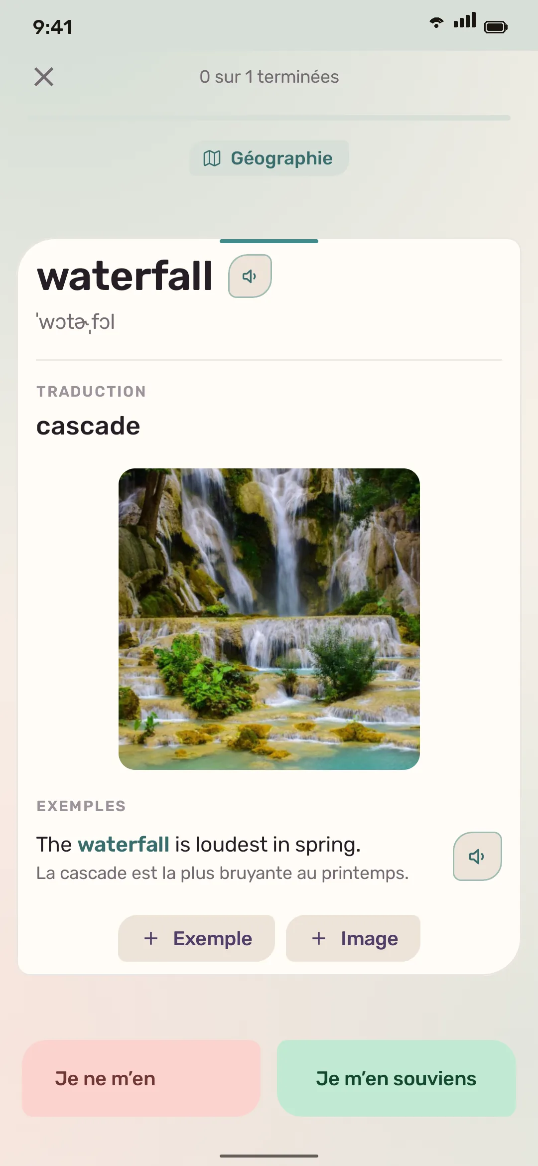 La carte waterfall : sa traduction, une photo et un exemple d’usage