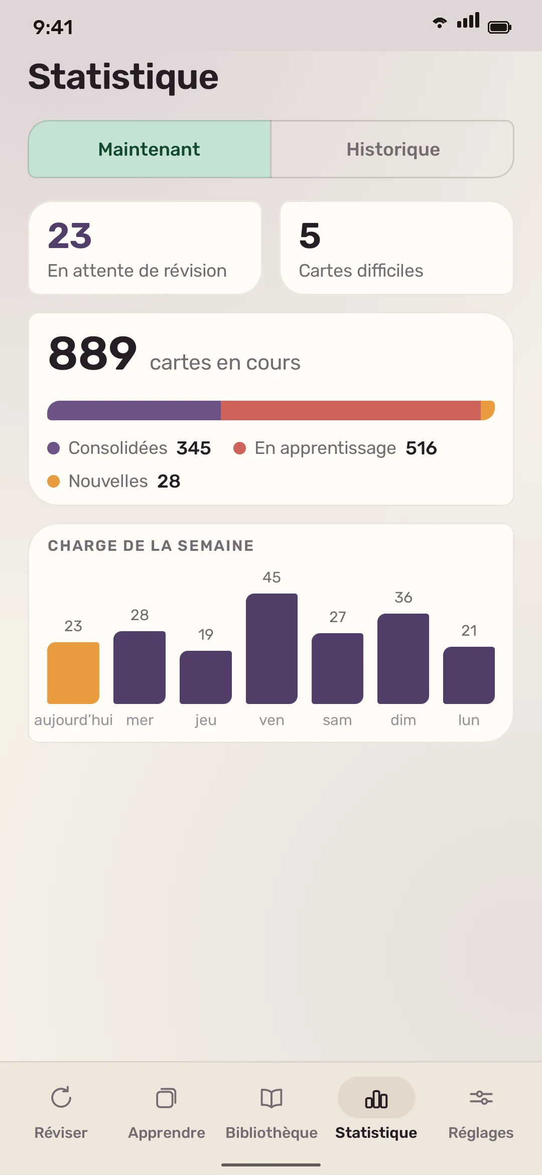 Les statistiques REKURA : l’état de vos mots et ce qui reste en mémoire