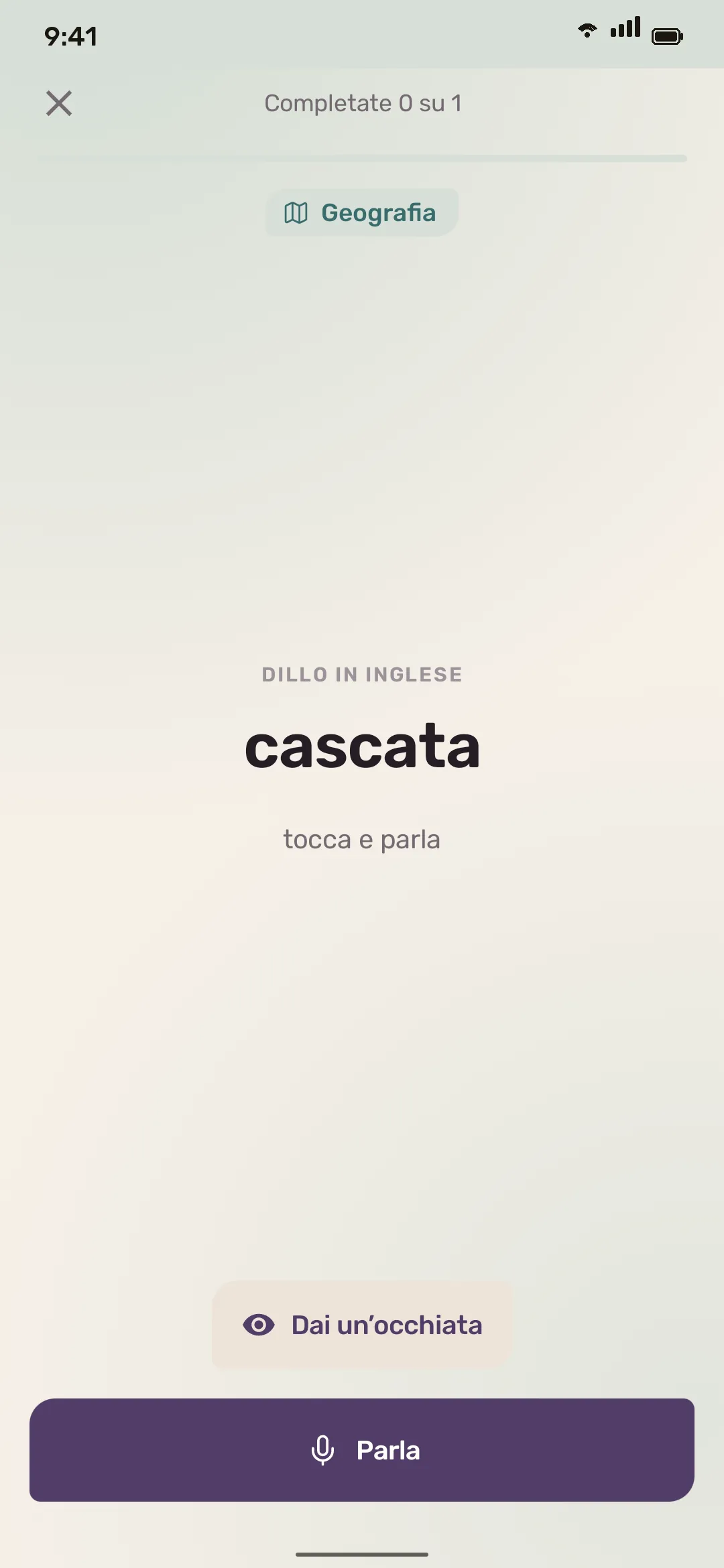 Carta di una parola inglese con risposta vocale